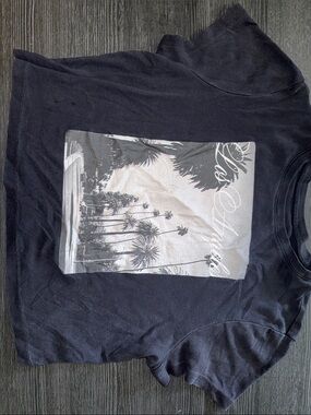 Black Graphic Palm Tree Baby Tee